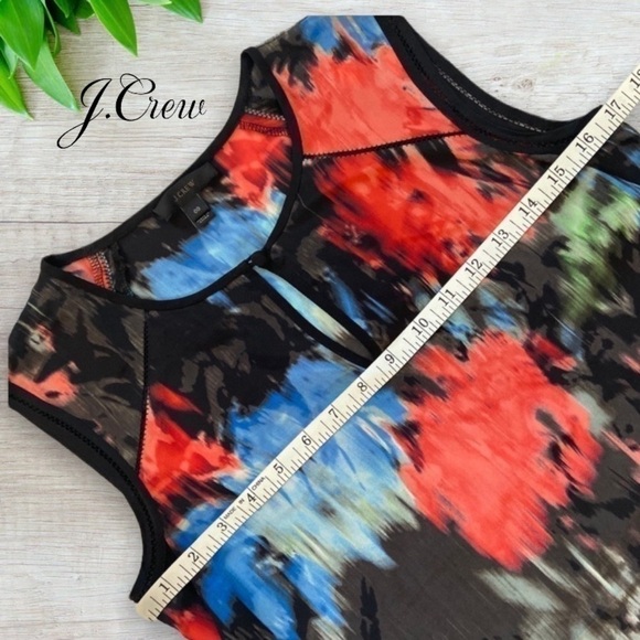 J.Crew sleeveless silk abstract watercolor top *shop@iamwarrior - Picture 6 of 9